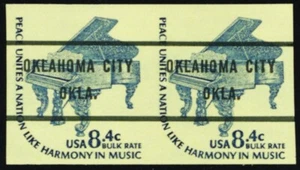 1615Cf, MNH 8.4¢ Oklahoma Precancel Imperforate Error Pair CV $1500 Stuart Katz - Picture 1 of 1