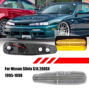 2Pcs LED Side Marker Light indicator Clear For 1995-1998 Nissan 240SX Silvia S14 - Bild 1 von 7