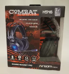 Cuffie da gioco Combat HS46 Pro USB di Argom Tech nere/blu nuove spedizione GRATUITA - Foto 1 di 3