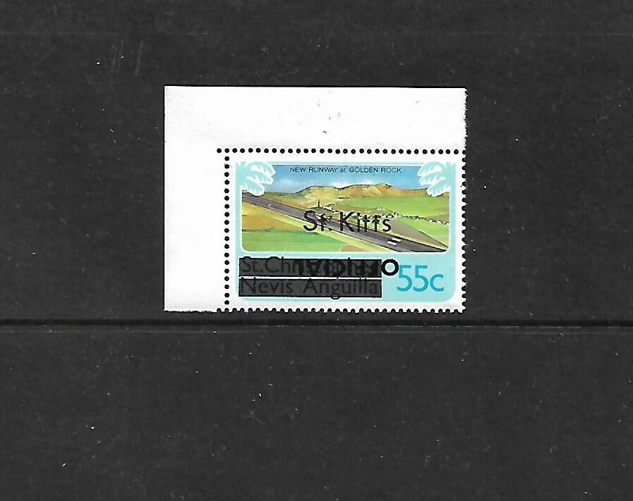 St. Kitts 1980 SC# O7 55c MNH invertido oficial variedad sobreimpresa Foto 1 de 1