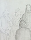 Dessin Ancienne Religieux Jésus Avec Disciples Esquisse Croquis BM53.5F
