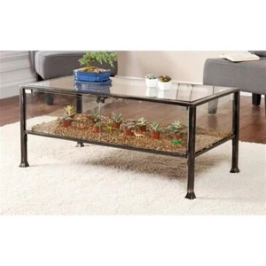 Southern Enterprises Terrarium Glass Display Coffee Table in Black - Picture 1 of 4