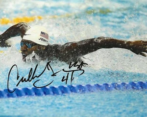 Cullen Jones 7x medaglia d'oro campione olimpico firmata 8x10 foto prova certificato di autenticità foto - Foto 1 di 5