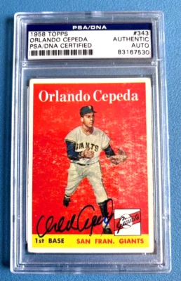 1958 Topps Orlando Cepeda RC Rookie AUTO PSA/DNA #343 - Image 1 of 2