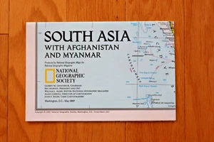 Mapa de National Geographic mayo 1997; India; Asia meridional con Afganistán y Myanmar - Imagen 1 de 3