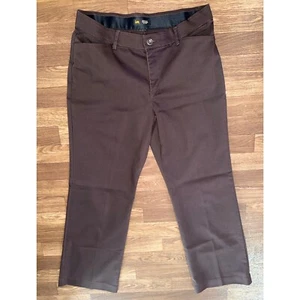 Lee Regular Fit Straight Leg Work Pants Brown Casual Career Size 14 - Picture 1 of 5