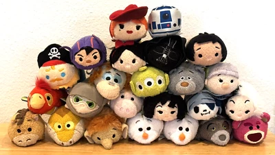 DISNEY LOT OF 24 TSUM TUSM PLUSH DOLLS WITH AND WITHOUT TAGS STAR WARS TOY STORY - Image 1 of 4