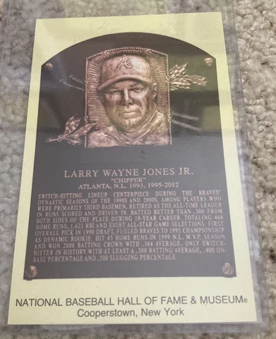 Chipper Jones HOF Plaque Card Postmarked Induction Date Cover