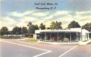 Orangeburg SC East End Motor Co. Lincoln Mercury Auto Dealership Postcard - Picture 1 of 2