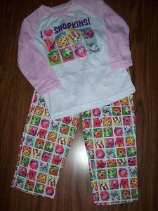 Girls SHOPKINS 2-Pc Pajamas - I LOVE SHOPKINS! - Size 4 / 5 (XS)  New  NWT  - Picture 1 of 4