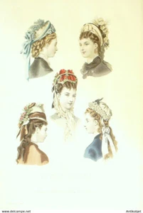Gravure La Mode illustrée 1876 n°16 (maison Deloffre) - Picture 1 of 1