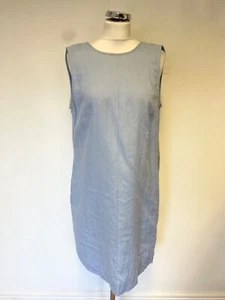 JIGSAW 100% LINEN LIGHT BLUE ROUND NECK SLEEVELESS SHIFT DRESS SIZE L - Picture 1 of 4