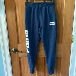 Teen Boy Puma Blue Athletic Sweat Pants Medium 10/12 Preowned - Picture 1 of 5