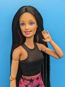 OOAK Personalizzata Reroot Barbie Bambola Nera Galassia Misto Capelli Fatti per Muoversi Fantasia - Foto 1 di 12
