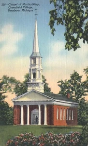 Dearborn Michigan Kapelle von Martha-Mary Greenfield Village 1945 Postkarte - Bild 1 von 2