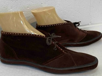 8 NOS Vtg 70s KEDS Boots Shoes DARK BROWN Faux Suede Velour ANKLE Sneaker Flats - Image 1 of 4