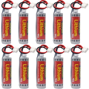 10 Pack ER6C AA 3.6V 1800mAh PLC Battery for FX F2-40BL with White Plug - Picture 1 of 8