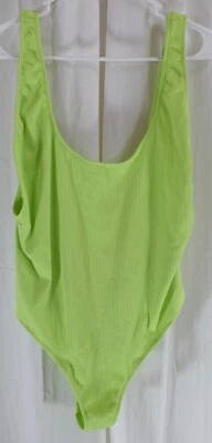 Topshop Women's Ribbed Scoop Neck One Piece Swimsuit Lime Size US 12 - Image 1 of 2