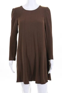 Amanda Uprichard Womens Long Sleeve Midi Wendy Dress Brown Size 11345464 - Picture 1 of 6