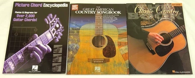 Lot 3 Hal Leonard Books Learn to Play Picture Chord Encyclopedia Guitar Country - Image 1 of 4
