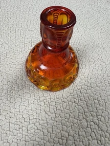 Vintage Antique L E Smith Moon & Stars Amberina 4 ½” Single Light Candlestick - Picture 1 of 5