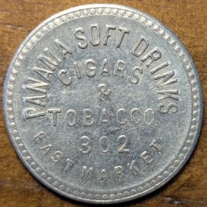 Stockton, California CA Panamá 1921 refrescos cigarros y tabaco 21/2¢ ficha comercial - Imagen 1 de 4