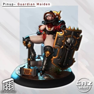 Guardian Maiden Pin Up SFW/NSFW/TTRPG/Wargaming/Grimdark/3D Printed/Unassembled - Picture 1 of 4