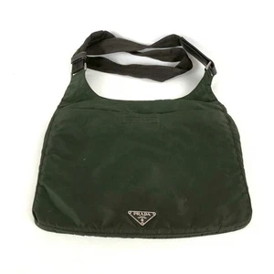 PRADA Shoulder Crosse Bag Nylon Green Vintage Authentic Everyday YBa1006 - Picture 1 of 10