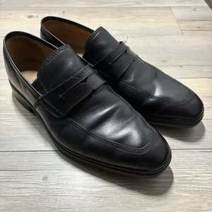 BALLY Neddel black Leather Penny Loafers US 9.5 EEE Slip On - Picture 1 of 14