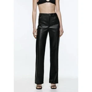 Zara schwarze Lederhose 90er Gr. 4 Neu mit Etikett! - Bild 1 von 7