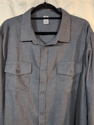 Hurley Shirt Men’s XL Dark Grey Flannel Button Up Flap Pockets Long Sleeve Soft - Image 1 of 4