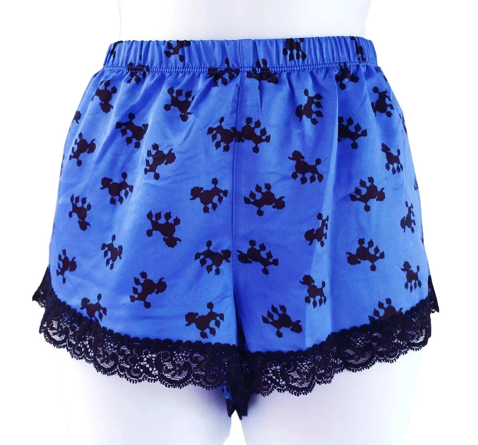 Pantalones Cortos para Dormir Material Niña Azul Caniche Satinado Encaje Tap Para Mujer Pequeños Foto 1 de 1