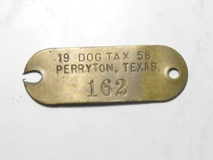 1958 Perryton, Texas - Hundesteuermarke Lizenz - #51548 - Bild 1 von 2