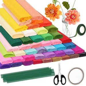 46 Colors Crepe Paper Rolls, 10 x 98 Inch Wide Crepe Paper Flowers Kit with 1... - Bild 1 von 7