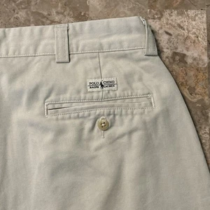 Vintage Polo Ralph Lauren Chino Pants Mens 33x28 White Pleated 90s Philip - Picture 1 of 12