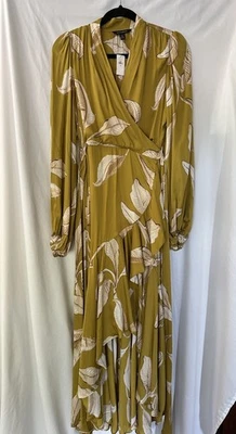 Banana Republic Satin Gorgeous Ruffle Wrap Dress Floral XS NWT - Image 1 of 4