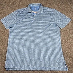 Johnnie-O Polo Shirt Mens XL Blue White Floral Golf Casual Soft Forest Highlands - Picture 1 of 14