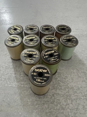Brother Machine Embroidery Thread #60 Color 224, 242, 331, 404, 442, 444, 461 - Image 1 of 4