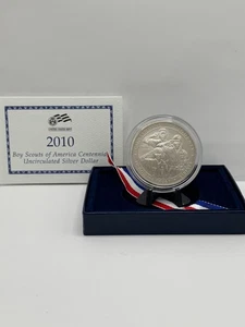 2010-P $1 Boy Scouts Commemorative SILVER Dollar Proof Coin US Mint OGP w/ COA - Picture 1 of 4
