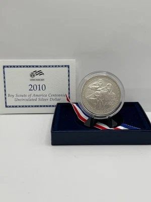 2010-P $1 Boy Scouts Commemorative SILVER Dollar Proof Coin US Mint OGP w/ COA - Image 1 of 4