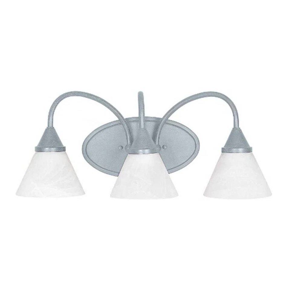 Sunset Lighting 3-Light Sconce Vanity w/ Faux Alabaster Glass, Bright Satin Nick - Image 1 of 1