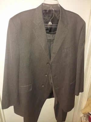Sean John Grey Pinstripe Men's 2 Piece Business Suit 42R/38W - Imagem 1 de 4