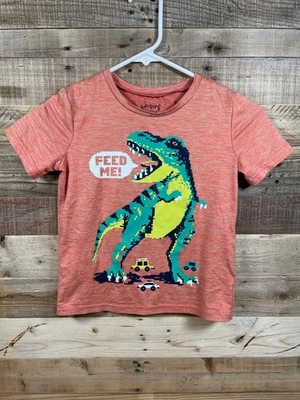 Jumping Beans Orange Tyrannosaurus Boys (5T) Tee Shirt Dinosaur Short Sleeve Top - Image 1 of 4