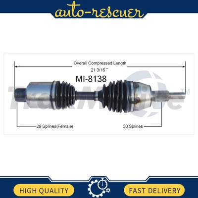 Eje CV SurTrack para Dodge Dakota Durango Raider 4x4 delantero izquierdo/derecho Foto 1 de 2