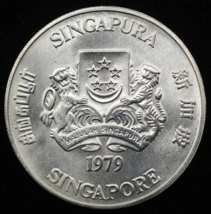 1979 Singapore $10 Silver Coin - .500 Silver (P0136) - Picture 1 of 2