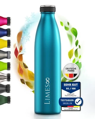 Thermosflasche 1l, Edelstahl Trinkflasche isoliert für Sprudel, auslaufsicher - Bild 1 von 4