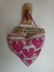 Primitive Birch/Valentine Heart Door/Wall Decoration Folk Art - Picture 1 of 2