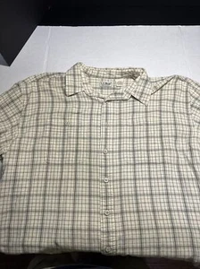 Vintage 90s LL Bean Mens XL Tall Cool Weave Plaid Double Pocket Shirt Cotton - Picture 1 of 8