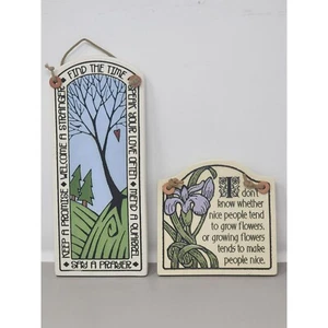 Lotto di 2 placche/arte da parete in ceramica vintage Spooner Creek Designs - Foto 1 di 7