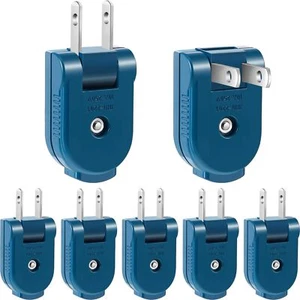 7 Piece Replacement Plug Set 2 Prong Extension Cord Ends 125V 15A DIY Craft - Picture 1 of 7
